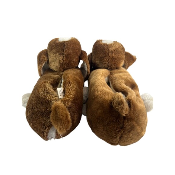 RARE 80s Sad Sam Slippers Novelty Mens Dog Brown Funny Fluffy Padded Size M 7-9 - Picture 7 of 10